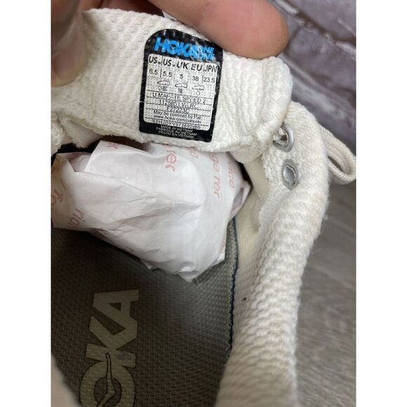 Hoka One Vibram Mafate Speed 2 White Synthetic Running Shoes Women 38EU/6.5M US - Picture 15 of 16
